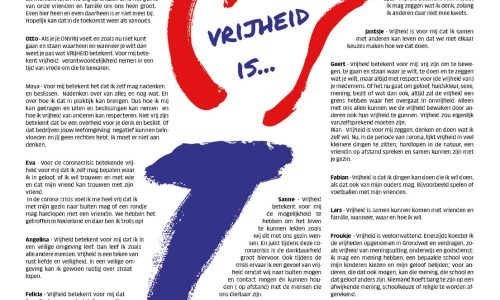 Raamposter ‘Vrijheid geef je door’